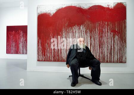 Frankreich, Paris, Galerie RX, Hermann Nitsch, Hermann Nitsch, zeitgenössische österreichische Künstler, Gründer des Wiener Aktionismus Bewegung (Wiener Aktionismus) Stockfoto