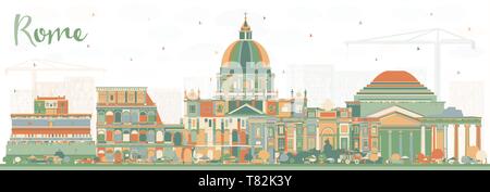 Rom Italien Skyline der Stadt mit Gebäuden. Vector Illustration. Business Travel und Konzept mit historischer Architektur. Stock Vektor