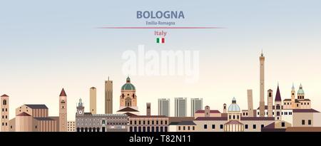 Bologna City Skyline auf schönen Tages Hintergrund Vector Illustration Stock Vektor