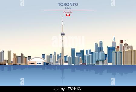 Toronto City Skyline auf schönen Tages Hintergrund Vector Illustration Stock Vektor