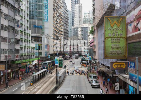 Straßen von Mong Kok in Hongkong, China. Stockfoto