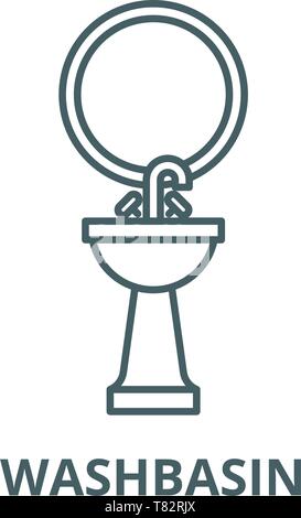 Waschbecken vektor Symbol Leitung, lineare Konzept erläutern, Zeichen, Symbol Stock Vektor