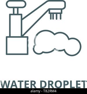 Wassertropfen, Tippen, Waschmaschine vektor Symbol Leitung, lineare Konzept erläutern, Zeichen, Symbol Stock Vektor