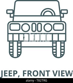 Jeep, Frontansicht vektor Symbol Leitung, lineare Konzept erläutern, Zeichen, Symbol Stock Vektor