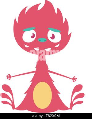 Wütend cartoon Dragon. Vektor Halloween rote Monster Abbildung. Design für Kinder buchen, Aufkleber, Drucken oder Party Dekoration Stock Vektor