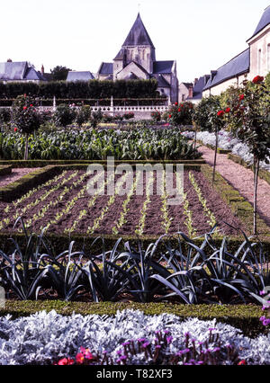 Die Gartenanlagen des Schlosses von Villandry. Das Tal der Loire. Frankreich Stockfoto