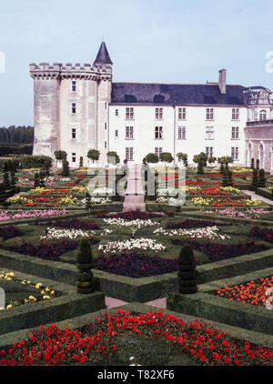 Die Gartenanlagen des Schlosses von Villandry. Das Tal der Loire. Frankreich Stockfoto