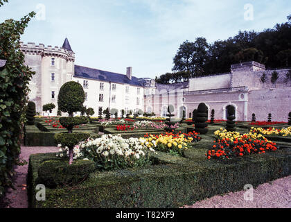 Die Gartenanlagen des Schlosses von Villandry. Das Tal der Loire. Frankreich Stockfoto