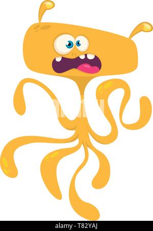 Cute Cartoon Monster, Außerirdische oder Oktopus. Vector Illustration. Design für Kinder buchen, Aufkleber, Drucken oder Party Dekoration Stock Vektor