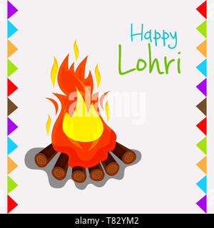Vector Illustration eines Hintergrund für Happy Lohri. Stockfoto
