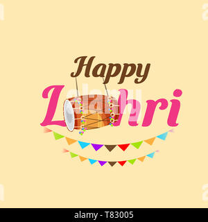 Vector Illustration eines Hintergrund für Happy Lohri. Stockfoto