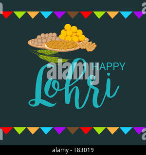Vector Illustration eines Hintergrund für Happy Lohri. Stockfoto