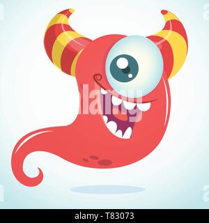 Lustige cartoon One Eyed ghost Monster Abbildung Stock Vektor