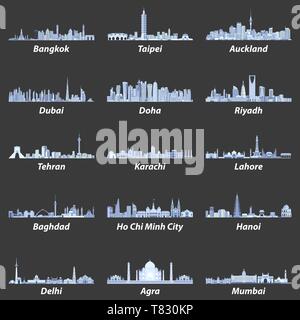 Vector Illustration der asiatischen Skylines Stock Vektor