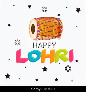 Vector Illustration eines Hintergrund für Happy Lohri. Stockfoto