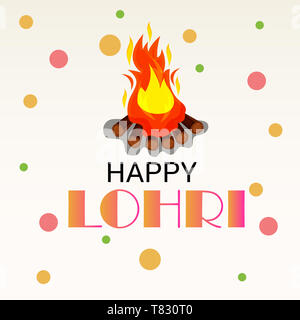 Vector Illustration eines Hintergrund für Happy Lohri. Stockfoto