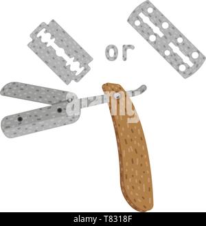 Rasierer, shavet, blades Vektor flachbild Symbol auf weißem Hintergrund Stock Vektor