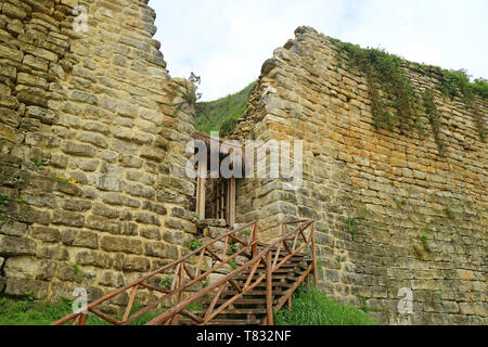 Kuelap Festung, die verlorene Stadt Chachapoyas Kultur in der Amazonas Region, Archäologische Stätte im Norden von Peru, Südamerika Stockfoto