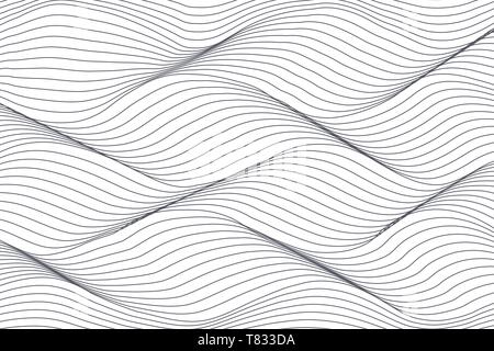 Abstrakte Wellenlinien Vorlage. Dünne welligkeit Wellen auf einem weißen Hintergrund. Vector Illustration Stock Vektor