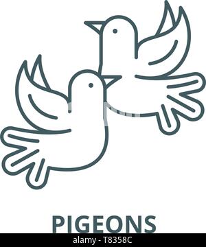 Tauben vektor Symbol Leitung, lineare Konzept erläutern, Zeichen, Symbol Stock Vektor