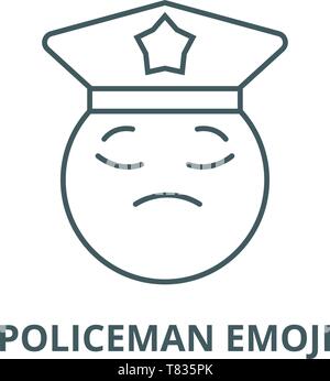 Polizist emoji Vektor Symbol Leitung, lineare Konzept erläutern, Zeichen, Symbol Stock Vektor