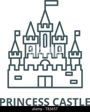 Prinzessin schloss Vektor Symbol Leitung, lineare Konzept erläutern, Zeichen, Symbol Stock Vektor
