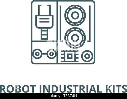 Roboter industrielle kits Vektor Symbol Leitung, lineare Konzept erläutern, Zeichen, Symbol Stock Vektor