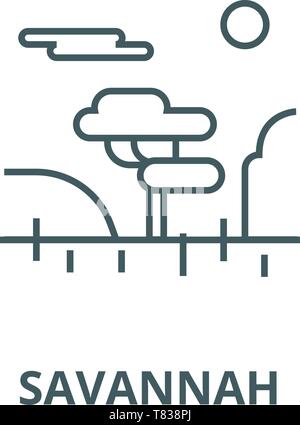 Savannah vektor Symbol Leitung, lineare Konzept erläutern, Zeichen, Symbol Stock Vektor