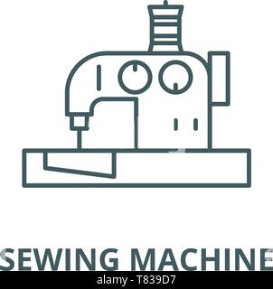 Nähmaschine vektor Symbol Leitung, lineare Konzept erläutern, Zeichen, Symbol Stock Vektor