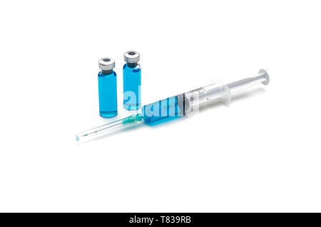 Impfstoff gegen Grippe, Hepatitis A, B, HPV, Polio, Tollwut, Röteln, Mumps, measless Vaccine Vaccine drug Schuß medizinisches Konzept Stockfoto