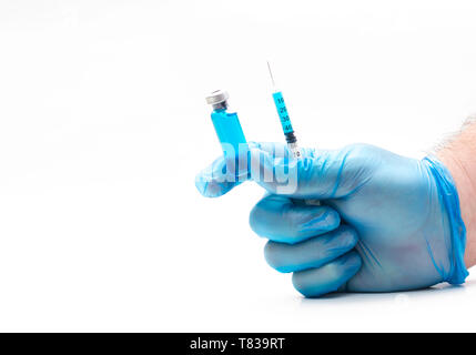 Impfstoff gegen Grippe, Hepatitis A, B, HPV, Polio, Tollwut, Röteln, Mumps, measless Vaccine Vaccine drug Schuß medizinisches Konzept Stockfoto