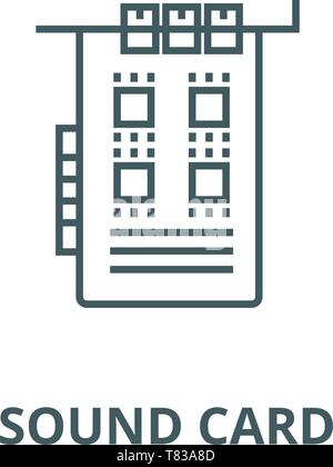 Soundkarte vektor Symbol Leitung, lineare Konzept erläutern, Zeichen, Symbol Stock Vektor