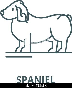 Spaniel vektor Symbol Leitung, lineare Konzept erläutern, Zeichen, Symbol Stock Vektor