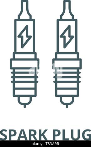 Zündkerze vektor Symbol Leitung, lineare Konzept erläutern, Zeichen, Symbol Stock Vektor