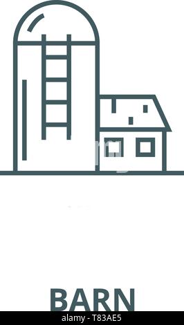 Silo, Scheune vektor Symbol Leitung, lineare Konzept erläutern, Zeichen, Symbol Stock Vektor