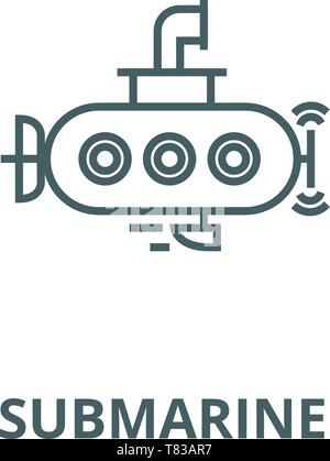 U-Boot vektor Symbol Leitung, lineare Konzept erläutern, Zeichen, Symbol Stock Vektor