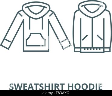 Sweatshirt hoodie Vektor Symbol Leitung, lineare Konzept erläutern, Zeichen, Symbol Stock Vektor