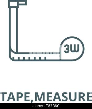 Band, messen Sie den Vektor Symbol Leitung, lineare Konzept erläutern, Zeichen, Symbol Stock Vektor