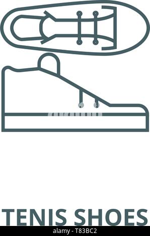 Tennis Schuhe vektor Symbol Leitung, lineare Konzept erläutern, Zeichen, Symbol Stock Vektor