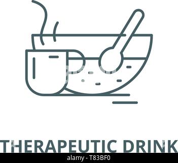 Therapeutische trinken Vektor Symbol Leitung, lineare Konzept erläutern, Zeichen, Symbol Stock Vektor
