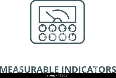 Messbare Indikatoren, Manometer vektor Symbol Leitung, lineare Konzept erläutern, Zeichen, Symbol Stock Vektor