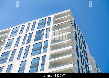 Oberen Etagen eines Wohnturm in das Europaviertel in Frankfurt am Main. Stockfoto