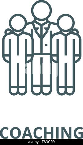 Mentor, Mentoring, Coaching vektor Symbol Leitung, lineare Konzept erläutern, Zeichen, Symbol Stock Vektor