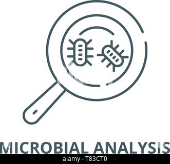 Die mikrobiologische Analyse vektor Symbol Leitung, lineare Konzept erläutern, Zeichen, Symbol Stock Vektor