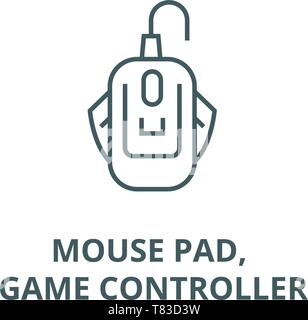 Maus Pad, Game Controller vektor Symbol Leitung, lineare Konzept erläutern, Zeichen, Symbol Stock Vektor