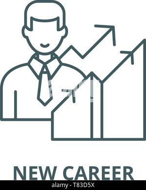 Neue Karriere vektor Symbol Leitung, lineare Konzept erläutern, Zeichen, Symbol Stock Vektor