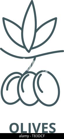 Oliven vektor Symbol Leitung, lineare Konzept erläutern, Zeichen, Symbol Stock Vektor