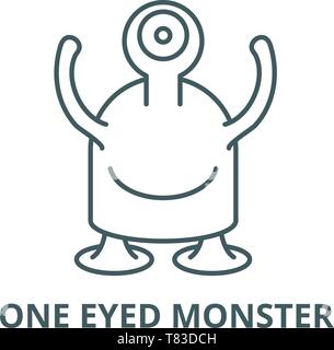 One Eyed Monster vektor Symbol Leitung, lineare Konzept erläutern, Zeichen, Symbol Stock Vektor