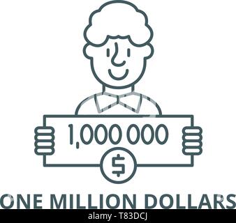 Eine Million Dollar vektor Symbol Leitung, lineare Konzept erläutern, Zeichen, Symbol Stock Vektor