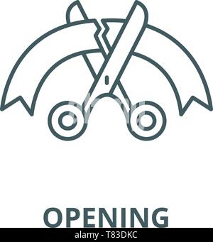 Öffnen vector Symbol Leitung, lineare Konzept erläutern, Zeichen, Symbol Stock Vektor